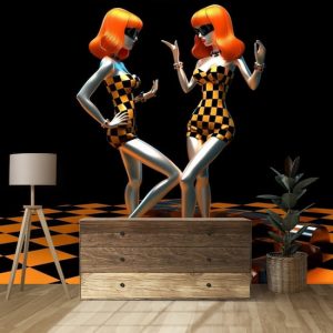 Turuncu Dansçı Kızlar Disko Duvar Kağıtları Modelleri ve Fiyatları Dekoros'da. Tüm Türkiye'ye Poster Duvar Kağıdı Gönderilir.