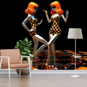 Turuncu Dansçı Kızlar Disko Duvar Kağıtları Modelleri ve Fiyatları Dekoros'da. Tüm Türkiye'ye Poster Duvar Kağıdı Gönderilir.