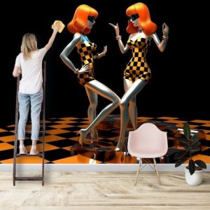 Turuncu Dansçı Kızlar Disko Duvar Kağıtları Modelleri ve Fiyatları Dekoros'da. Tüm Türkiye'ye Poster Duvar Kağıdı Gönderilir.