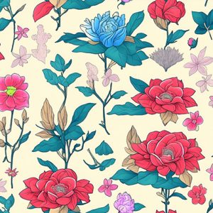 Bahar Çiçekleri Desenli Tek Parça Duvar Kağıdı YF-0128