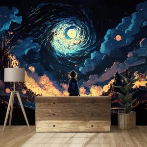 Esrarengiz Ay Manzaralı Çocuk Odası Duvar Kağıtları Modelleri ve Fiyatları Dekoros'da. Tüm Türkiye'ye Poster Duvar Kağıtları Gönderilir.
