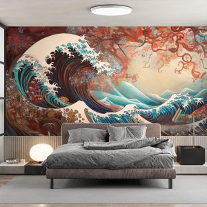 Renkli Kanagawa Büyük Dalga Tasarımı Duvar Kağıdı Modelleri ve Fiyatı Dekoros'da. Tüm Türkiye'ye Poster Duvar Kağıdı Gönderilir.