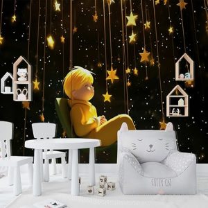 Yıldızların Altındaki Çocuk Tek Parça Çocuk Odası Duvar Kağıdı YCO-02208
