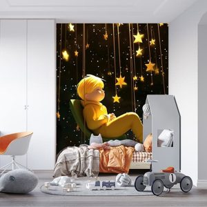 Yıldızların Altındaki Çocuk Tek Parça Çocuk Odası Duvar Kağıdı YCO-02208