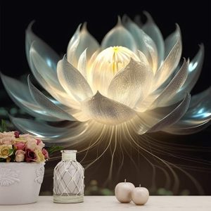 3D Parlak Lotus Çiçeği Tek Parça Modern Duvar Kağıtları YF-02211