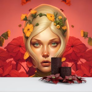 Kadın ve Çiçekler 3D Bayan Kuaförü Duvar Kağıdı YK-02156