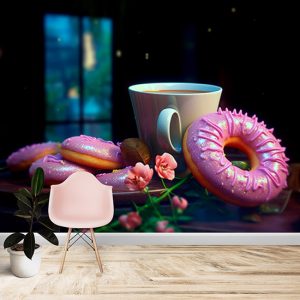 Kahve ve Donutlar Modern Cafe Duvar Kağıdı YC-0124