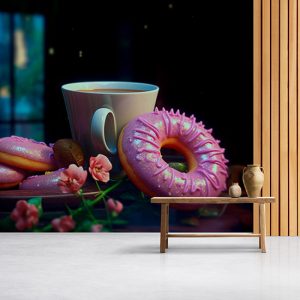 Kahve ve Donutlar Modern Cafe Duvar Kağıdı YC-0124