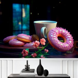 Kahve ve Donutlar Modern Cafe Duvar Kağıdı YC-0124
