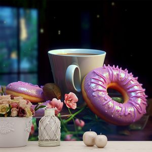 Kahve ve Donutlar Modern Cafe Duvar Kağıdı YC-0124
