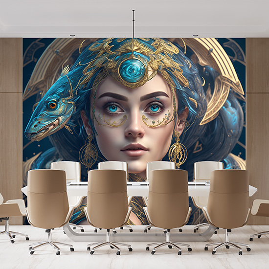Balık Kadını Burçlar Poster Duvar Kağıdı Tek Parça YS-02148