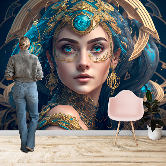 Balık Kadını Burçlar Poster Duvar Kağıdı Tek Parça YS-02148