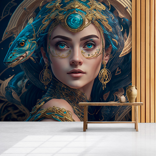 Balık Kadını Burçlar Poster Duvar Kağıdı Tek Parça YS-02148