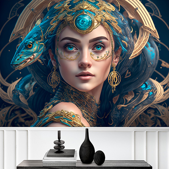 Balık Kadını Burçlar Poster Duvar Kağıdı Tek Parça YS-02148