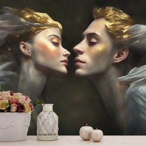 Hüzünlü Sevgililer Tek Parça Sanatsal Duvar Kağıdı YS-02191