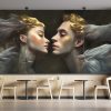 Hüzünlü Sevgililer Tek Parça Sanatsal Duvar Kağıdı YS-02191
