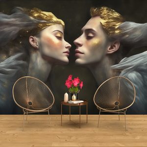Hüzünlü Sevgililer Tek Parça Sanatsal Duvar Kağıdı YS-02191