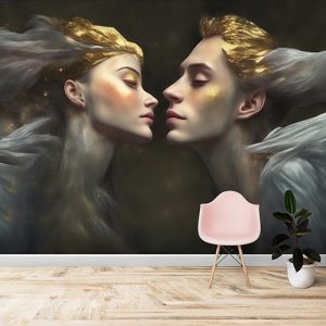 Hüzünlü Sevgililer Tek Parça Sanatsal Duvar Kağıdı YS-02191