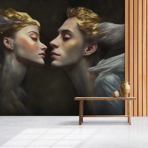 Hüzünlü Sevgililer Tek Parça Sanatsal Duvar Kağıdı YS-02191