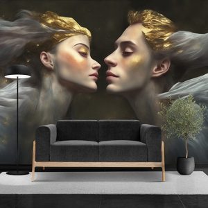 Hüzünlü Sevgililer Tek Parça Sanatsal Duvar Kağıdı YS-02191