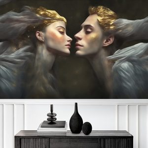 Hüzünlü Sevgililer Tek Parça Sanatsal Duvar Kağıdı YS-02191