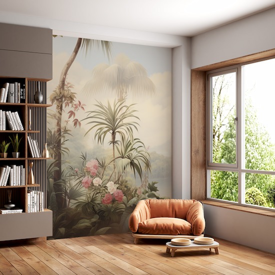 Tropikal Orman Manzarası ve Kuş Duvar Kağıdı YD-02374