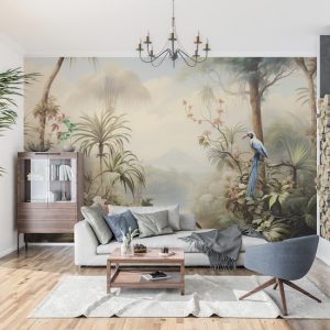 Tropikal Orman Manzarası ve Kuş Duvar Kağıdı YD-02374