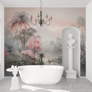 Pembe Tropikal Ağaçlar Manzara Duvar Kağıdı YD-02381