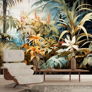 Tropikal Bitkiler Orman Manzarası Duvar Kağıdı YD-02384