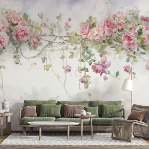 Bahar Çiçekleri Tek Parça 3D Salon Duvar Kağıdı YF-02361