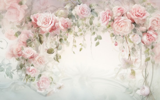 Pembe Bahar Çiçekleri Tek Parça Salon Duvar Kağıdı YF-02360