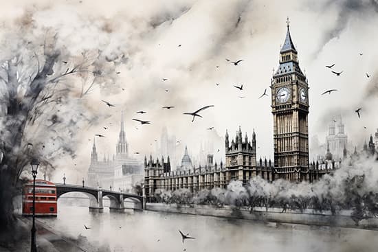 Londra Manzara Duvar Kağıdı Tek Parça YD-02411