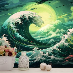 Okyanus Dalgaları İllüstrasyon Poster Duvar Kağıdı YD-02333