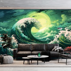 Okyanus Dalgaları İllüstrasyon Poster Duvar Kağıdı YD-02333