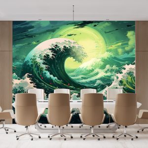 Okyanus Dalgaları İllüstrasyon Poster Duvar Kağıdı YD-02333