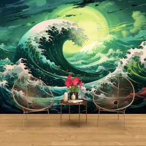 Okyanus Dalgaları İllüstrasyon Poster Duvar Kağıdı YD-02333