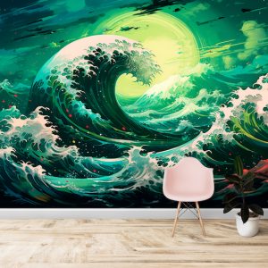 Okyanus Dalgaları İllüstrasyon Poster Duvar Kağıdı YD-02333
