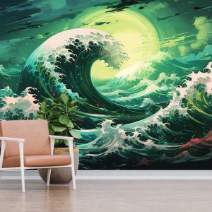 Okyanus Dalgaları İllüstrasyon Poster Duvar Kağıdı YD-02333