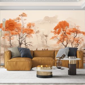 Ormandaki Kovboylar Turuncu Poster Duvar Kağıdı YD-02334