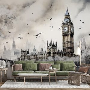 Londra Manzara Duvar Kağıdı Tek Parça YD-02411