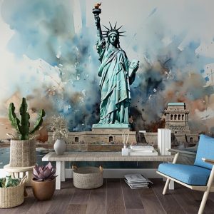 Özgürlük Heykeli Duvar Kağıdı Tek Parça YD-02415