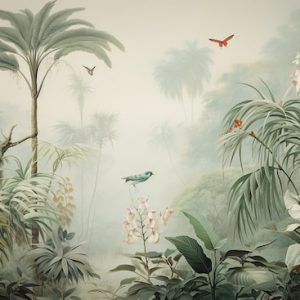 Palmiye Ağaçları Tropikal Orman Manzaralı Duvar Kağıdı YH-02320