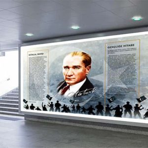 Kampanyalı Atatürk Köşesi Poster Duvar Kağıdı Tek Parça 200 x 150 DKO-4