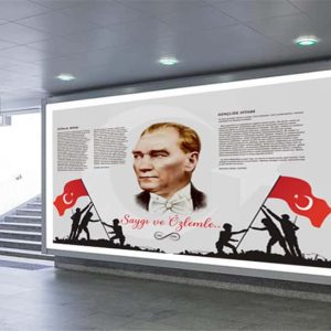 Atatürk Köşesi Okul Duvar Kağıdı İstiklal Marşı ve Gençliğe Hitabe DKO-2