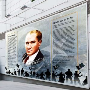 Kampanyalı Atatürk Köşesi Poster Duvar Kağıdı Tek Parça 200 x 150 DKO-4
