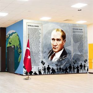 Kampanyalı Atatürk Köşesi Poster Duvar Kağıdı Tek Parça 200 x 150 DKO-4