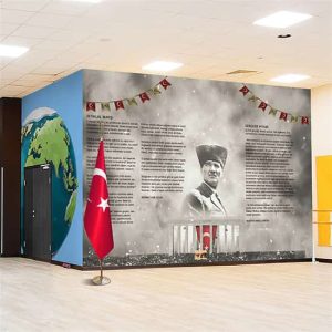 Atatürk İlkokul ve Lise Duvar Kağıdı Tek Parça DKO-5