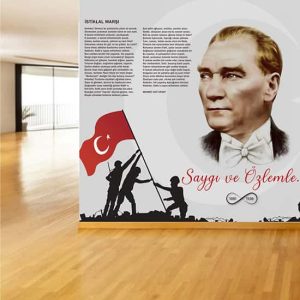 Atatürk Köşesi Okul Duvar Kağıdı İstiklal Marşı ve Gençliğe Hitabe DKO-2