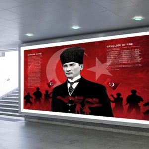 Atatürk İstiklal Marşı ve Gençliğe Hitabe Okul Duvar Kağıdı DKO-3