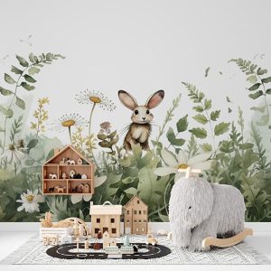 Ormandaki Tavşan Çocuk Odası Duvar Kağıdı YCO-02520